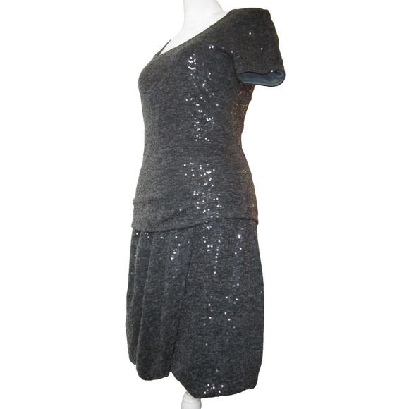 Sequined Skirt and Top Set XS Gray Peruvian Connection Women's‎ - Picture 2 of 6